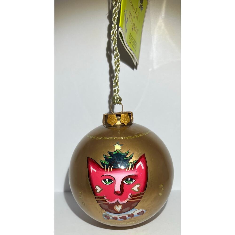 Fanciful Flight Karen Rossi
Signed Hand Painted Cat Glass
Ornament In Box